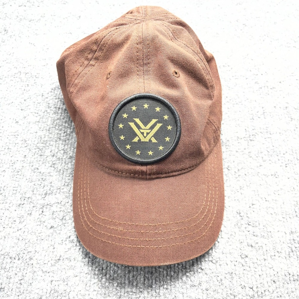 Vortex Optics Brown Baseball Cap Adjustable Dad Hat Force of Optics Logo Patch
